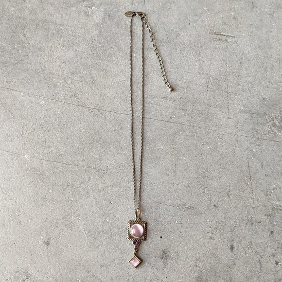 Lia Sophia Purple Stone Pendant and Gold Chain Necklace - Picture 1 of 6